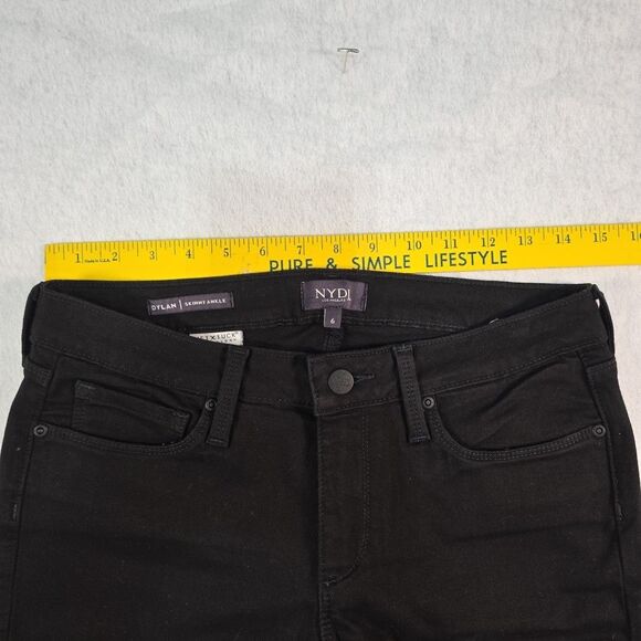 NYDJ Dylan Skinny Ankle Jeans Lift Tuck Women's Size 6 Black Tummy Technology - Picture 5 of 9